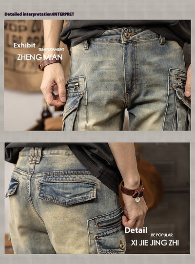 Pantalones Casuales Retro Slim Fit de Corte Recto para Primavera y Otoño - Image 11