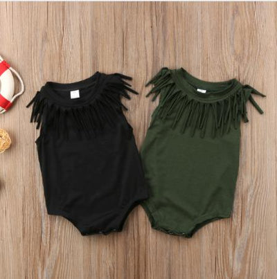Mono Infantil Borlas Verano - Jumpsuit Algodón sin Mangas Niños y Niñas - Image 3