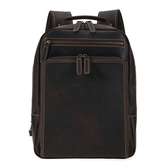 Mochila de Cuero Genuino para Hombre Gran Capacidad Estilo Vintage - Image 2