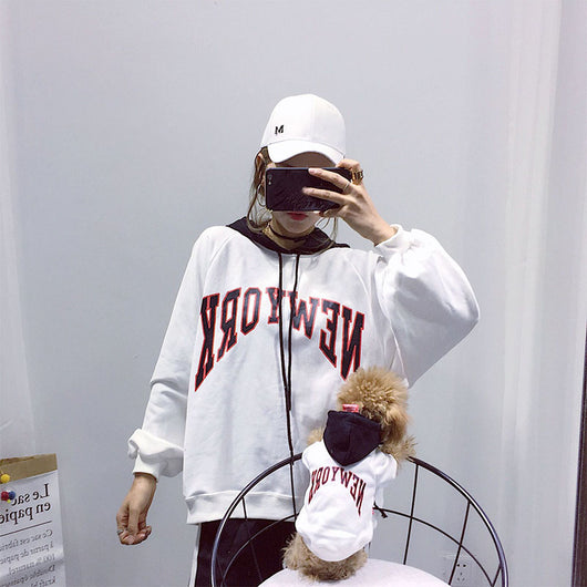 Sudadera con Capucha de Algodón Terry para Mascotas - Diseño Casual con Letras - Image 5