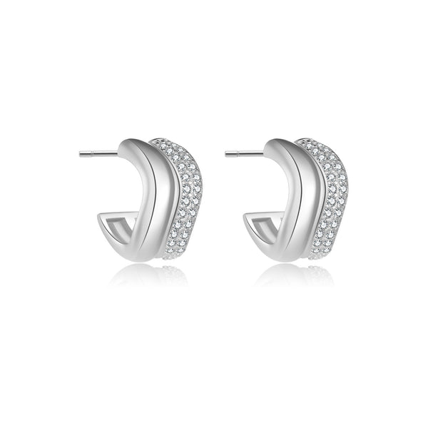Aretes Círculo Geométrico en Plata Esterlina 925 para Mujer - Image 7