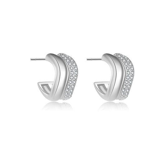 Aretes Círculo Geométrico en Plata Esterlina 925 para Mujer - Image 7
