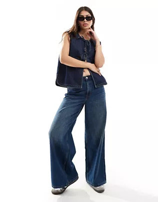 Chaleco Denim Sin Mangas con Detalles de Cuerda para Mujer - Image 10