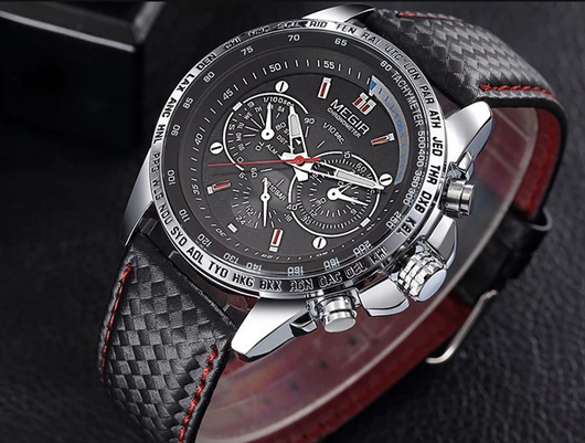 Reloj de Lujo para Hombre 1010 - Correa de Cuero, Resistente al Agua 3ATM - Image 4