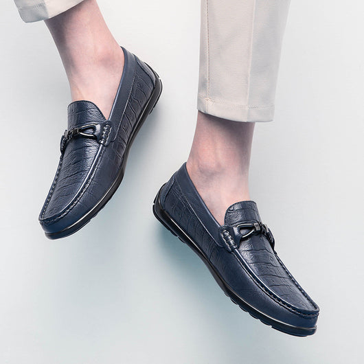 Zapatos de Cuero Casual con Punta Redonda y Textura Grabada - Image 3