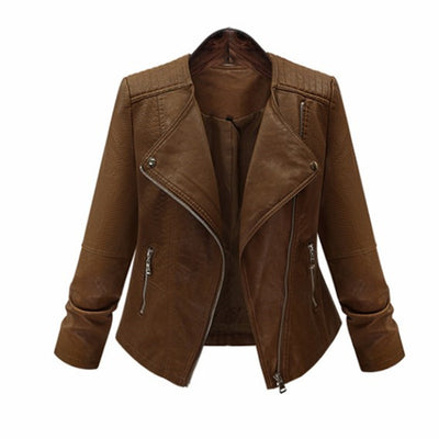Chaqueta de Cuero Fina Estilo Locomotora