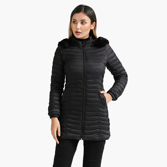 Abrigo Acolchado Ultraligero para Invierno - Parka Larga de Algodón Mujer