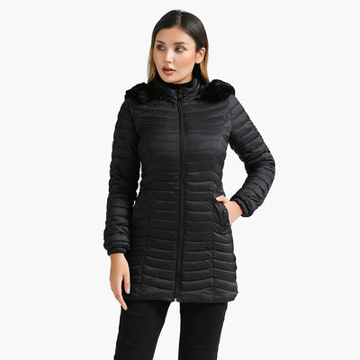Abrigo Acolchado Ultraligero para Invierno - Parka Larga de Algodón Mujer