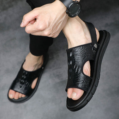 Sandalias de Cuero para Hombre - Diseño Europeo Elegante para Playa y Exterior - Image 7