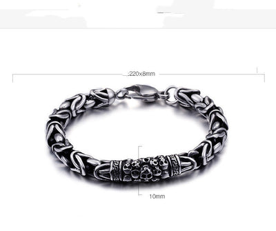Pulsera de Cadena Trenzada Gótica Skeleton Punk Metal para Hombre - Image 6