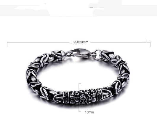 Pulsera de Cadena Trenzada Gótica Skeleton Punk Metal para Hombre - Image 6