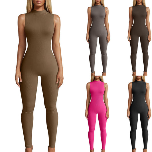 Jumpsuit Deportivo Yoga Ajustado sin Mangas Estilo Europeo - Image 2