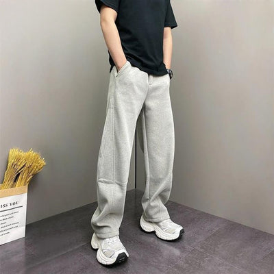 Pantalones Casuales Rectos con Forro Polar Grueso para Hombre - Image 11