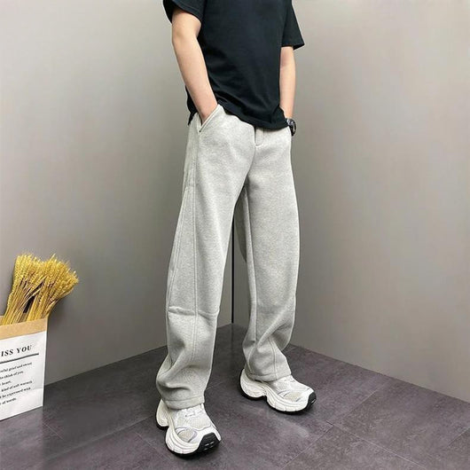 Pantalones Casuales Rectos con Forro Polar Grueso para Hombre - Image 11