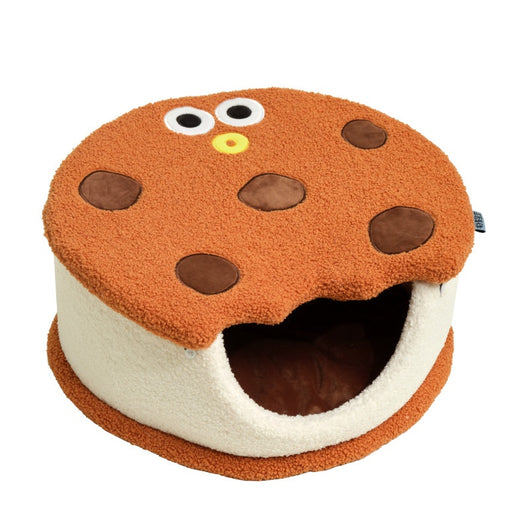 Cama Nido para Gatos con Forma de Galleta - Diseño Semicerrado - Image 4