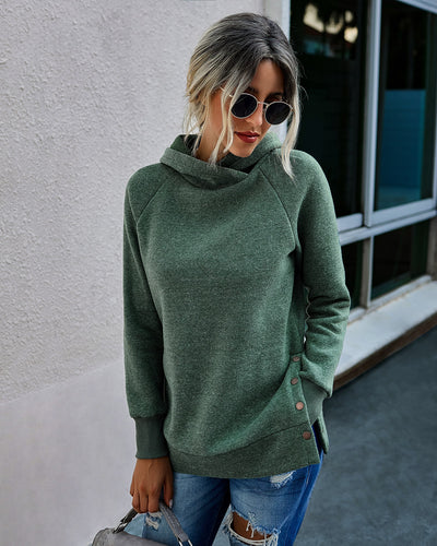 Sudadera con Capucha Casual de Color Liso para Mujer - Image 23