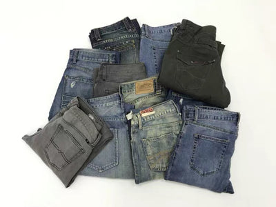 Pantalones Vaqueros de Algodón Puro Lavados Talla Grande para Hombre