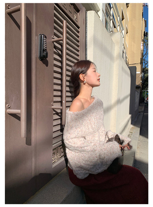 Suéter Elegante Escote Frío Retorcido para Mujer - Image 22