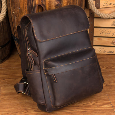 Mochila de Cuero Vintage Crazy Horse para Hombre - Estilo Retro Europeo - Image 6