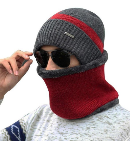 Gorro Cálido de Lana y Terciopelo con Cuello Integrado - Image 8