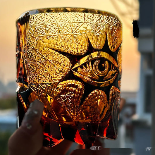 Copa de Vino Ojo de Dios Tallada a Mano - Cristal Premium