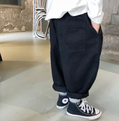 Pantalones Casuales Infantiles Coreanos con Bolsillos Laterales - Image 9