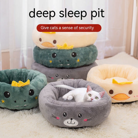 Cama Térmica para Mascotas con Bordado de Estaciones - Abrigo Universal Invierno