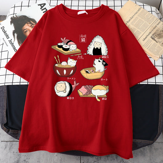Playera Gato Sushi Estilo Cartoon para Hombre - Image 14