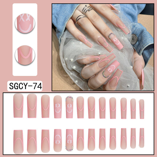 Uñas Postizas Degradado Floral con Efecto Espejo Electroplatado - Image 4