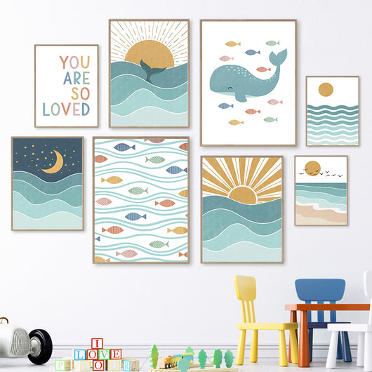 Pintura Decorativa en Lienzo con Sistema de Pulverización para Sala de Estar