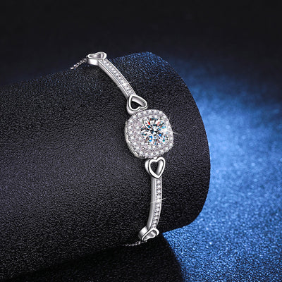 Pulsera de Plata Esterlina con Dije Cuadrado para Mujer - Image 2
