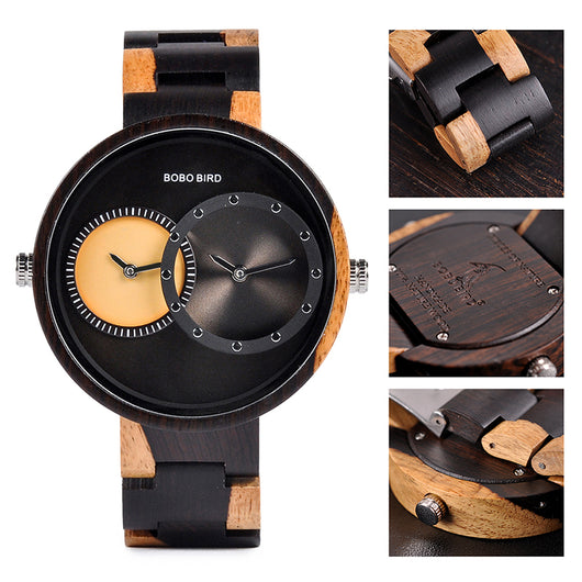 Reloj de Madera BOBO BIRD para Hombre - Doble Zona Horaria - Image 8