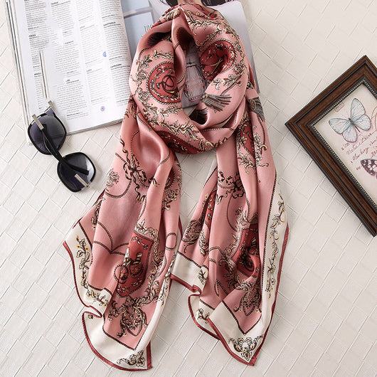 Pañuelo de Seda Estampado Satinado - Protección Solar y Elegancia - Image 16