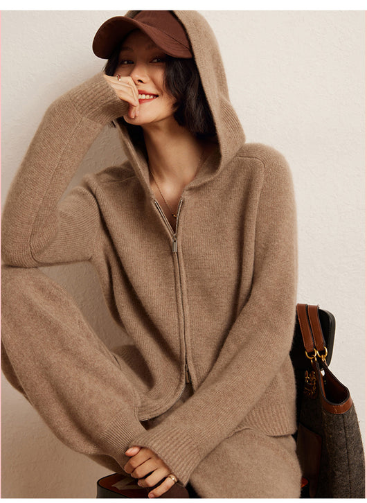 Cardigan Hoodie de Cachemira para Mujer con Cierre - Image 18