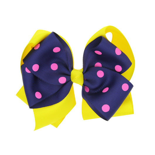 Clip Decorativo Infantil de Dos Capas con Lunares y Moño - Image 3