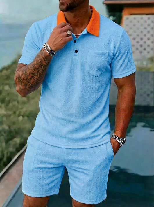 Conjunto de Playera y Shorts Deportivos Transpirables con Bloques de Color - Image 22