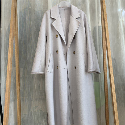 Abrigo Reversible de Cachemira para Mujer - Largo Lujo Efecto Agua - Image 11