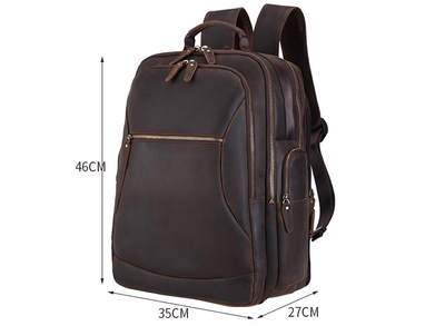 Mochila de Viaje Ejecutiva de Cuero 17 Pulgadas - Gran Capacidad - Image 6