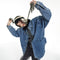 Chaqueta Denim Retro Lavada con Estilo Japonés