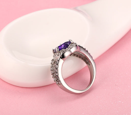 Anillo de Acero Titanio con Piedra Incrustada para Mujer - Diseño Moderno - Image 2