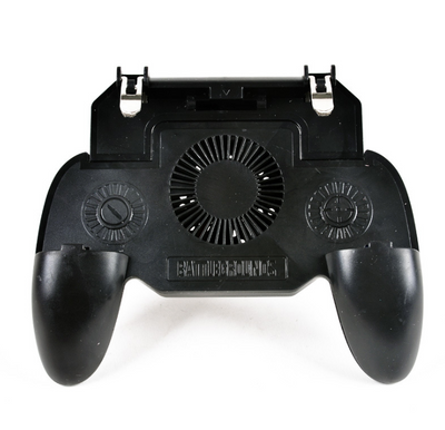 Black mobile gaming controller with 'BATTLEGROUNDS' text, featuring two top triggers and ergonomic hand grips. - Image 21
