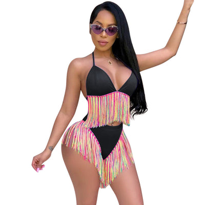 Bikini Dos Piezas con Flecos Coloridos - Image 6