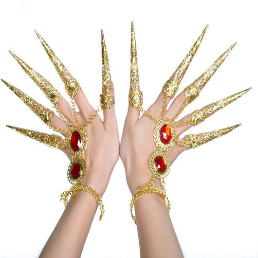 Uñas Postizas Doradas para Danza India - Image 9