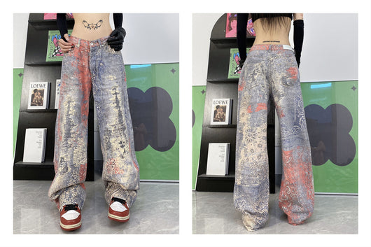 Pantalones Rectos con Estampado Digital para Mujer - Image 11