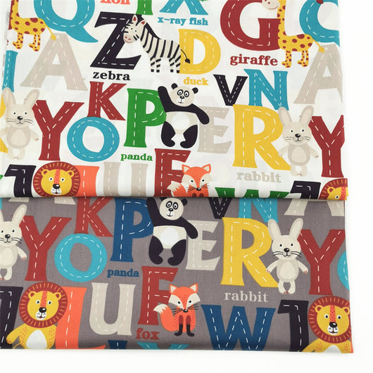 Tela de Algodón Puro para Ropa de Cama Infantil con Diseño de Animales del Abecedario - Image 6