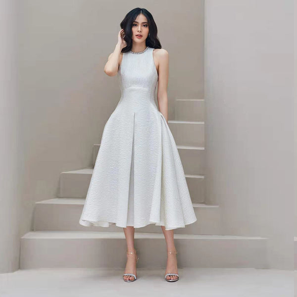 Vestido Largo Blanco Elegante para Mujer - Estilo Diosa