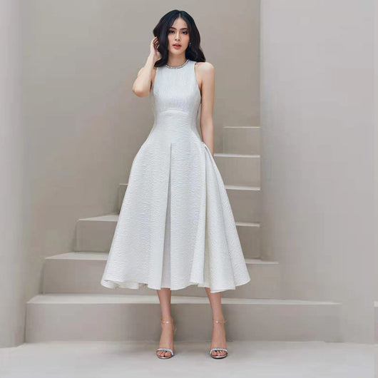 Vestido Largo Blanco Elegante para Mujer - Estilo Diosa