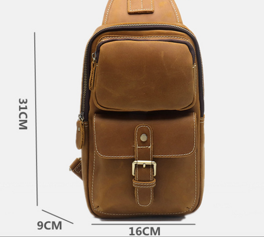 Bolso Bandolera Unisex de Cuero Genuino Crazy Horse Hecho a Mano - Image 13