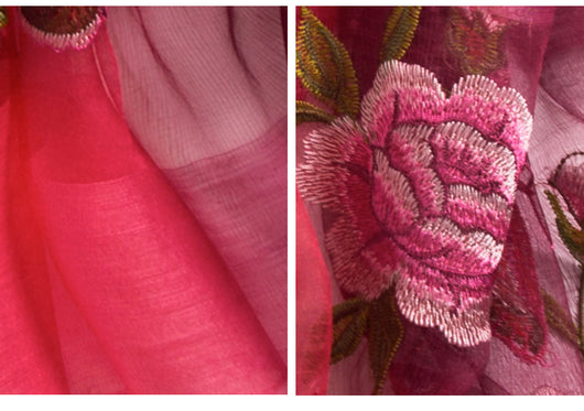 Pañuelo de Seda con Bordado Floral Primaveral - Image 4