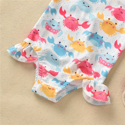 Traje de Baño Infantil de Una Pieza con Diseño de Cangrejo Cartoon - Image 31